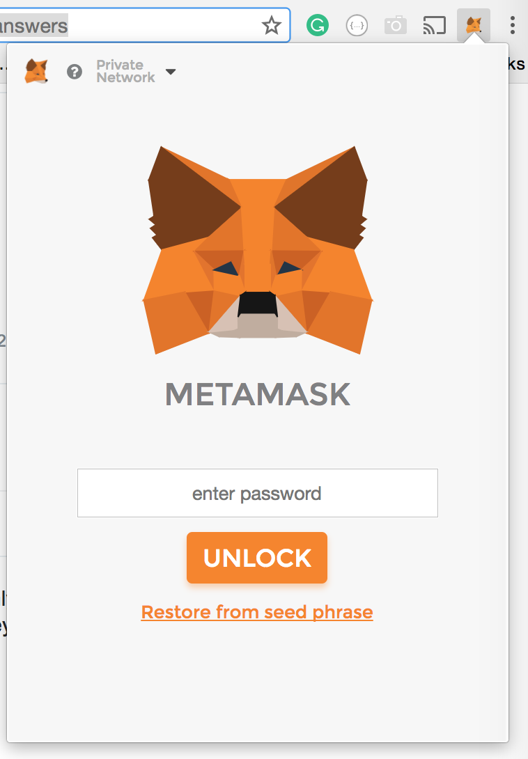 MetaMask locked screenshot